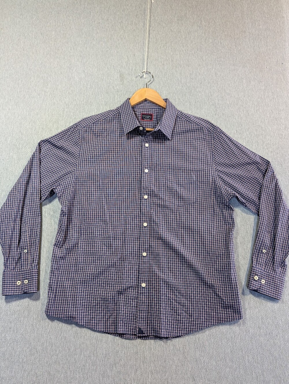 UNTUCKit Larkin Button Up Shirt Men's XL Purple Plaid Nylon